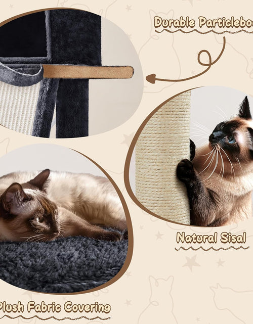 Load image into Gallery viewer, 63.5In Multi-Level Cat Tree Tower Condo with Scratching Posts, Platform &amp; Hammock, Cat Activity Center Play Furniture for Kittens, Cats &amp; Pets
