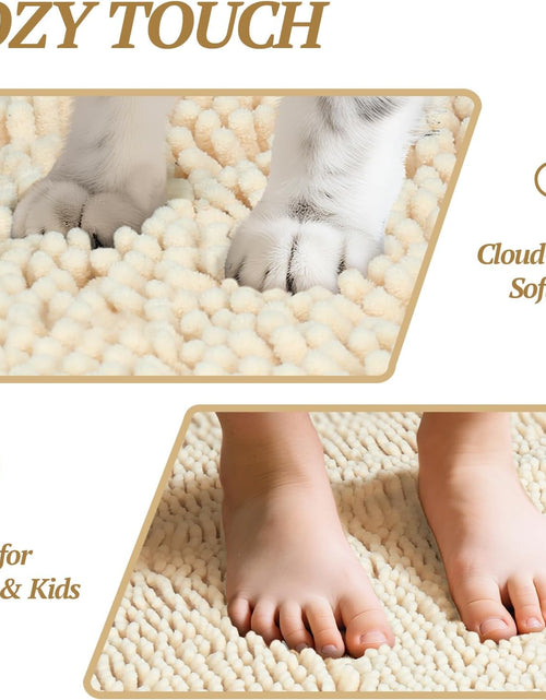 Load image into Gallery viewer, Dog Door Mat Absorpmax Dog Rug for Muddy Paw, Mat for Muddy Paw Door Indoor Floor Entryway, Waterproof Washable &amp; Water Absorbent Dirt Trapper, 31" × 20", Beige
