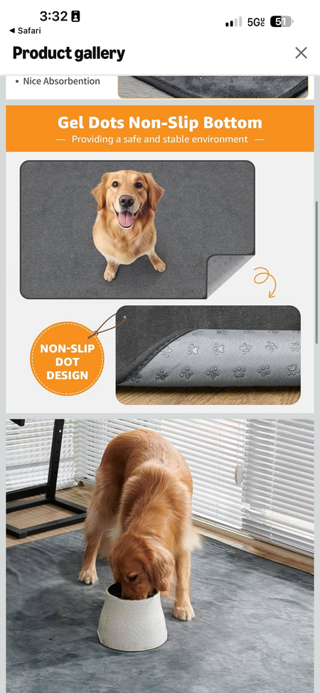 Reusable Dog Pee Pads - Dogs Waterproof Training Pads - Washable & Sanitary - Rounded Corners - Laminated, Lightweight, Durable - Pet Essentials Puppy Training, Whelping - 60" X 60"