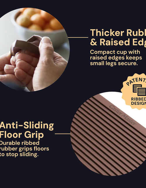 Load image into Gallery viewer, 3X3 Square Rubber Furniture Caster Cups with Anti-Sliding Floor Grip (Set of 4) Brown
