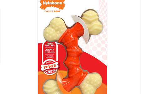 Double Bone Power Chew Toy for Dogs, Dog Toys for Aggressive Chewers, Bacon Flavor, X-Large - 50+ Lbs, 1 Count