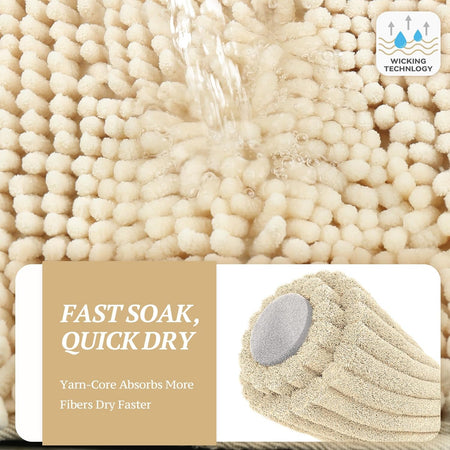 Dog Door Mat Absorpmax Dog Rug for Muddy Paw, Mat for Muddy Paw Door Indoor Floor Entryway, Waterproof Washable & Water Absorbent Dirt Trapper, 31" × 20", Beige